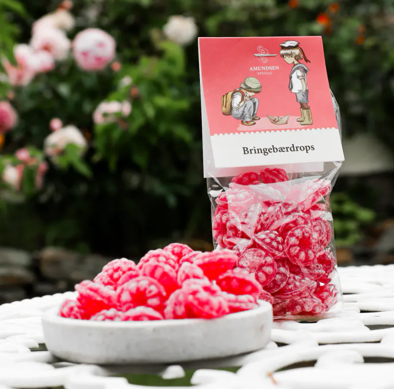 Bringebær drops