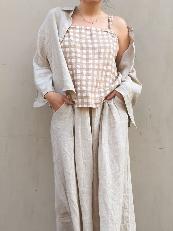 Beige/Hvit - Devi Singlet