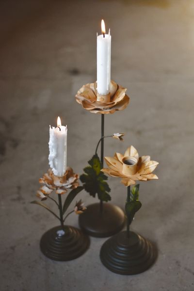 Hovedbilde Lysestake Blomst 22 cm