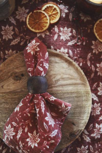 Hovedbilde Rød - Julemønster Tøyserviett