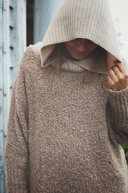 Hovedbilde Sand - Hette med hals i ull