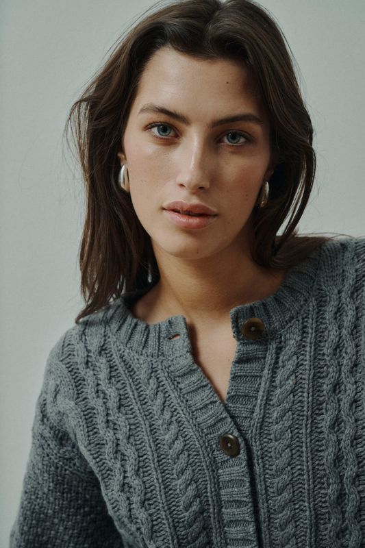 Gray - Dahlia Merino Cardigan 