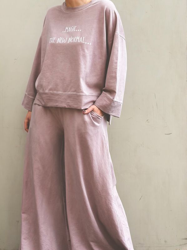 Washed Powder Pink - Fringed Bukse