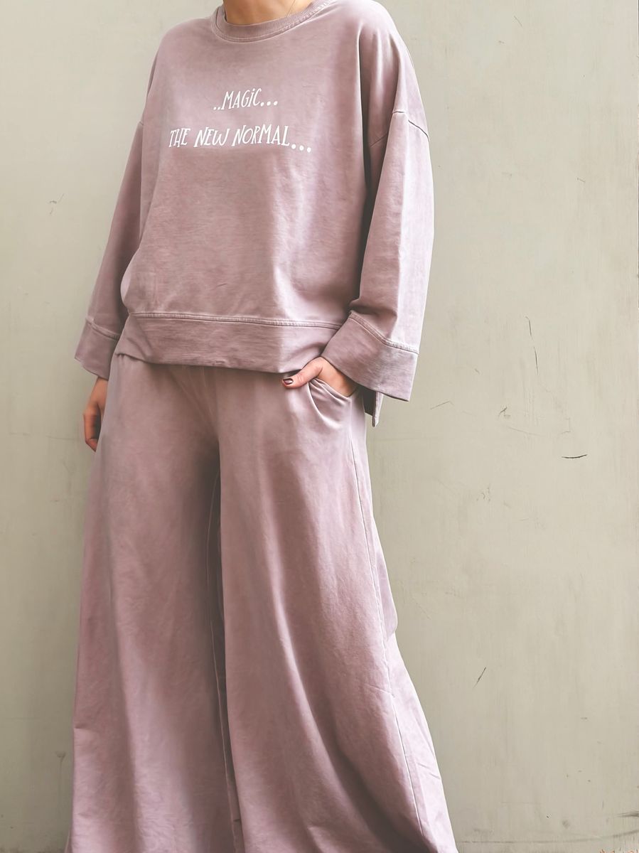 Washed Powder Pink - Fringed Bukse