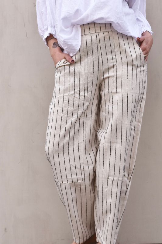 Beige/sort - Kessia Bukse
