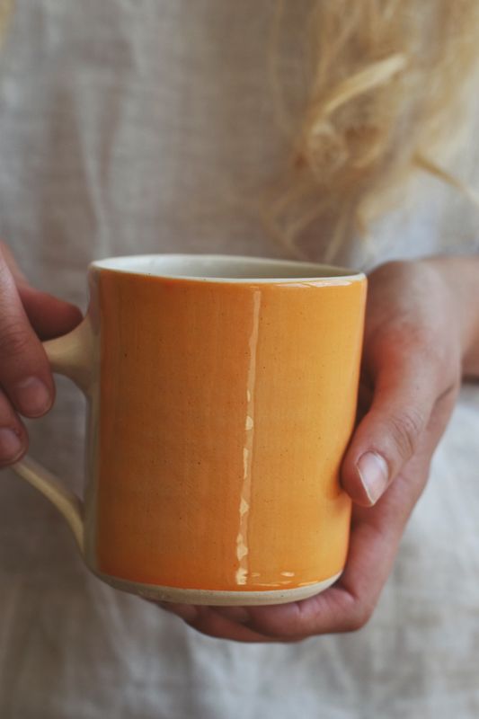Oransje/gul - Kaffe Krus