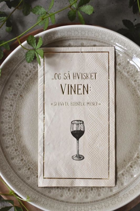 Og så hvisket vinen - Buffet Serviett