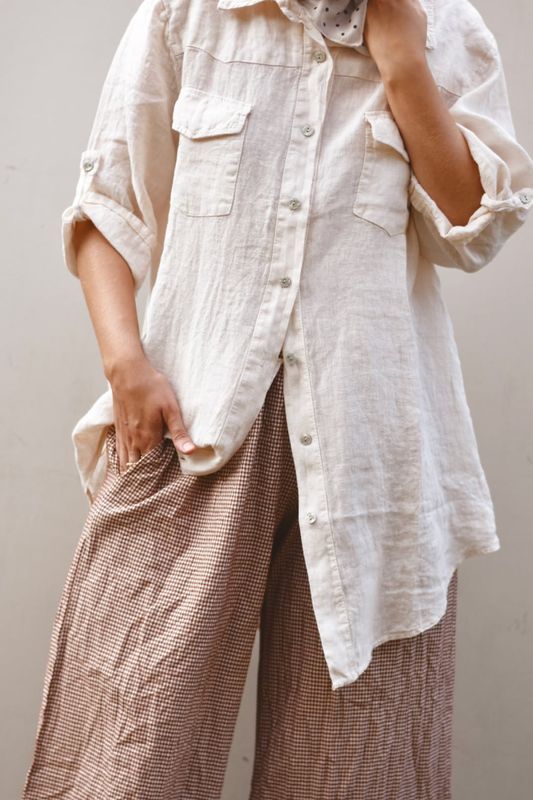 Beige - FAVVO lin Skjorte
