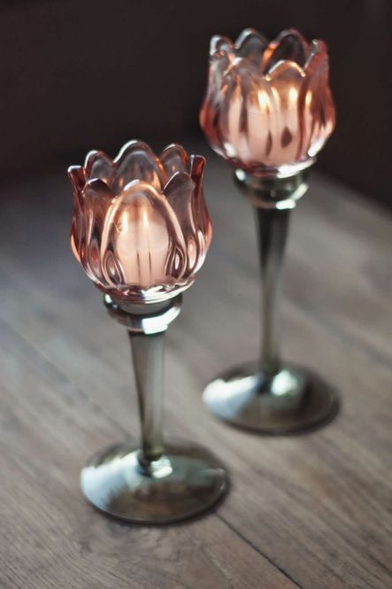 Hovedbilde Rosa - Stor Blomst lysglass