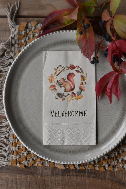 Velbekomme - Ekorn Buffet Serviett