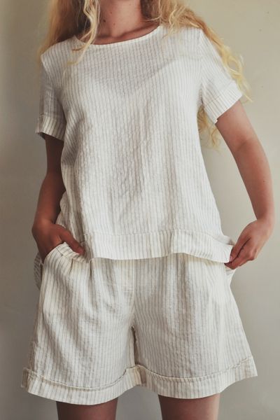 Bilde av Beige - Stripe Shorts