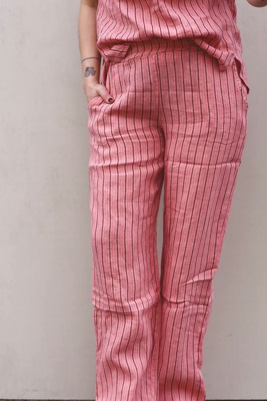 Rose Stripe - Melina Vid Lin Bukse