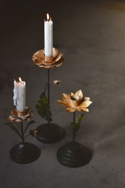 Hovedbilde Lysestake Blomst 22 cm