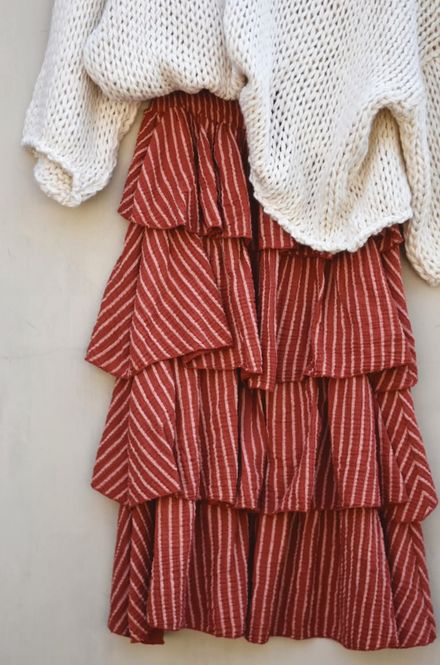 Hovedbilde Rust - Boho Stripete Skjørt