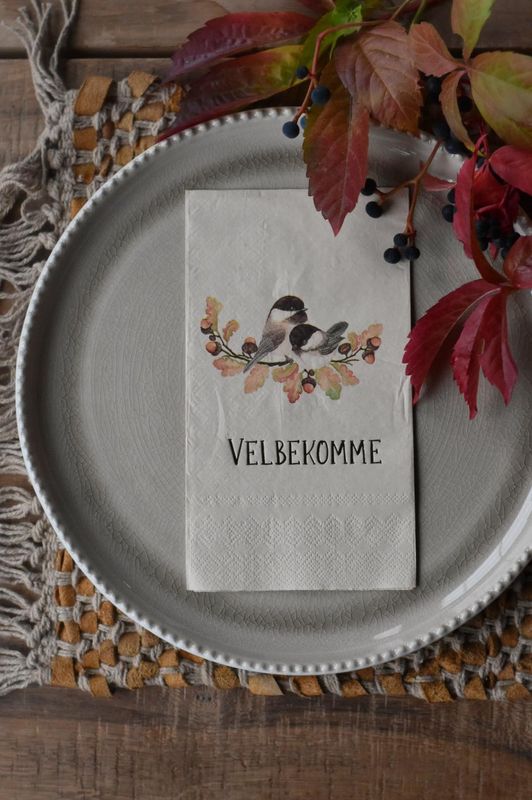 Velbekomme - Fugler Buffet Serviett