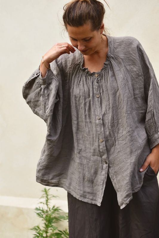 Taupe - Smooth Linbluse