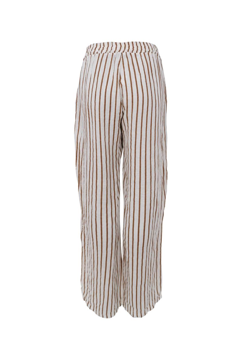 Camel Stripe - Melina Vid Lin Bukse