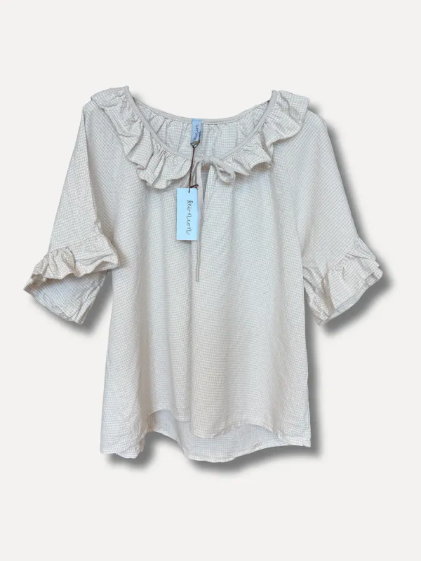 Beige - Ruth Bomulls Bluse