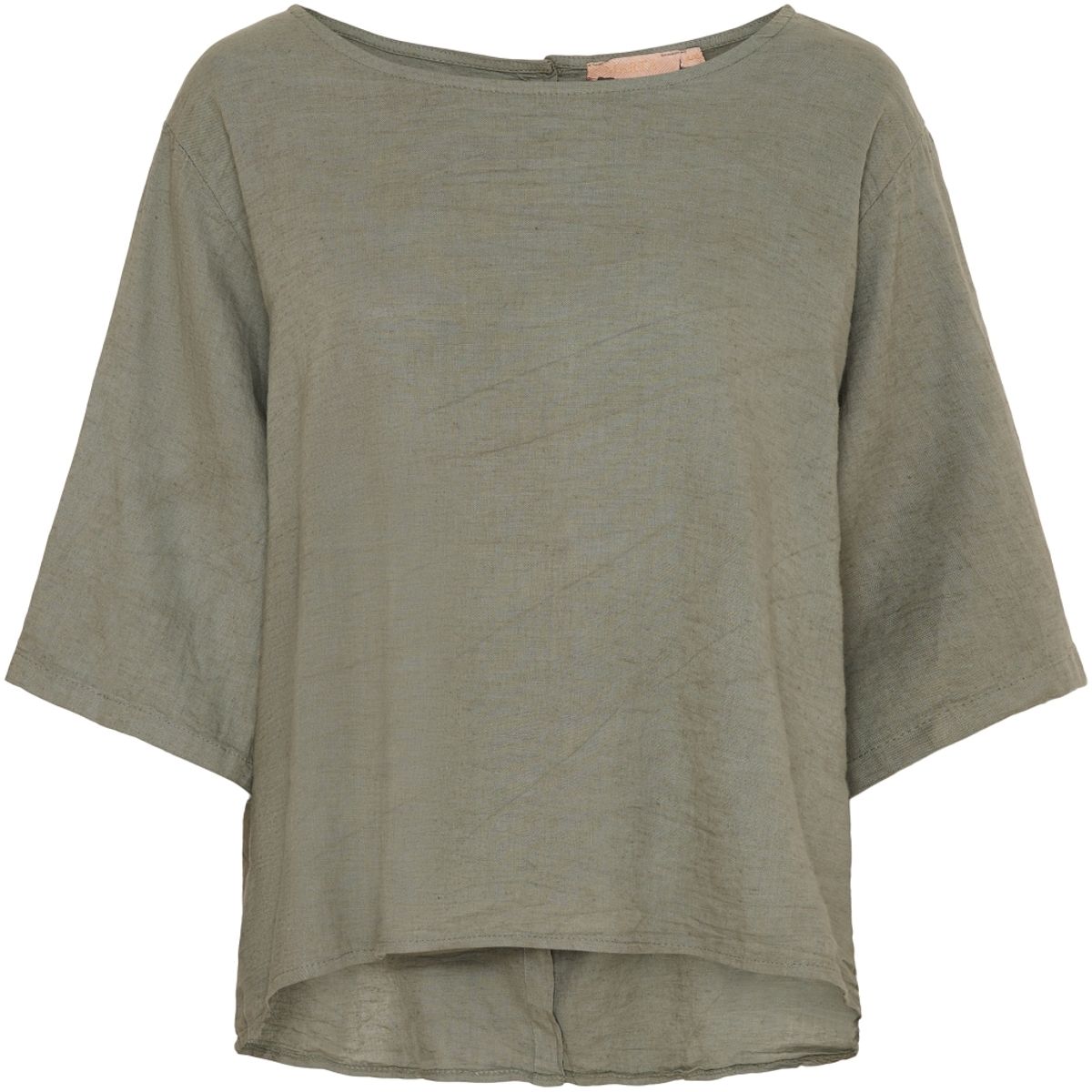 Military - Lin T-skjorte m. Knapper