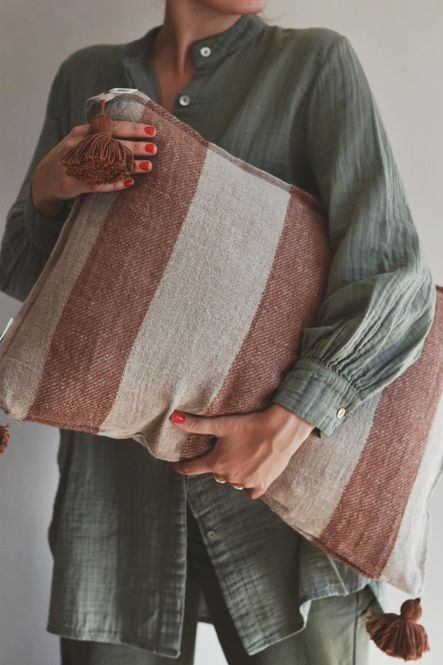 Hovedbilde Rød/natur - Stripete ...