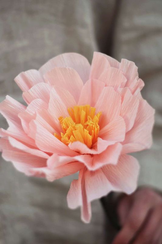 Rosa - Papirblomst på stilt